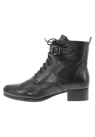 BRUNAIA - Damen Lederstiefelette mit Schnürung und Zierschnalle