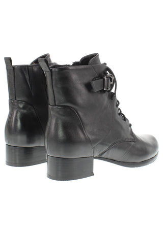 BRUNAIA - Damen Lederstiefelette mit Schnürung und Zierschnalle