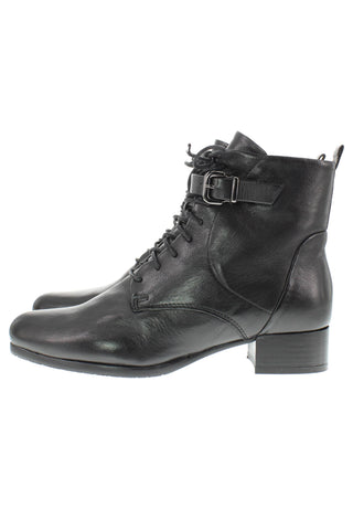 BRUNAIA - Damen Lederstiefelette mit Schnürung und Zierschnalle