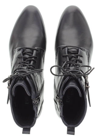 BRUNAIA - Damen Lederstiefelette mit Schnürung und Zierschnalle