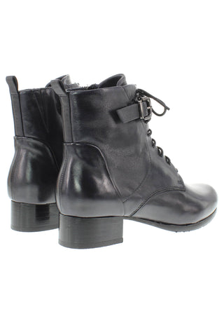 BRUNAIA - Damen Lederstiefelette mit Schnürung und Zierschnalle