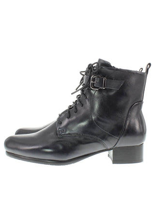 BRUNAIA - Damen Lederstiefelette mit Schnürung und Zierschnalle