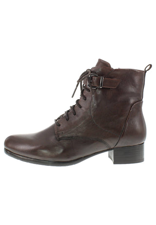 BRUNAIA - Damen Lederstiefelette mit Schnürung und Zierschnalle