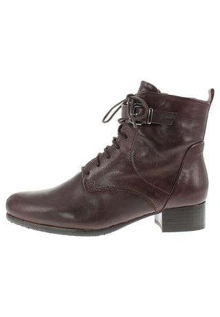 BRUNAIA - Damen Lederstiefelette mit Schnürung und Zierschnalle