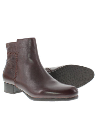 BRIANDA - Damen Lederstiefelette mit dekorativer Handnaht