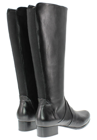BRANKA - Damen Lederstiefel mit elastischem Wadeneinsatz