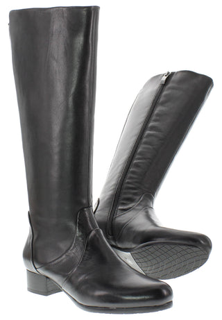 BRANKA - Damen Lederstiefel mit elastischem Wadeneinsatz