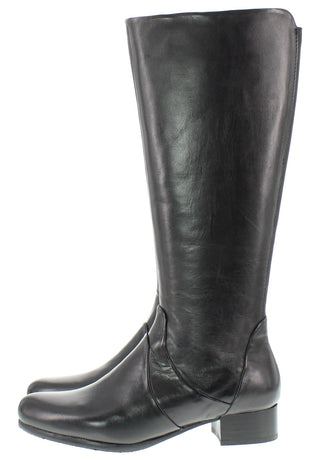 BRANKA - Damen Lederstiefel mit elastischem Wadeneinsatz