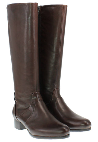 BRANKA - Damen Lederstiefel mit elastischem Wadeneinsatz