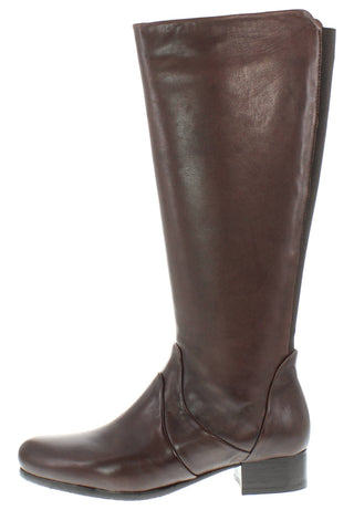 BRANKA - Damen Lederstiefel mit elastischem Wadeneinsatz