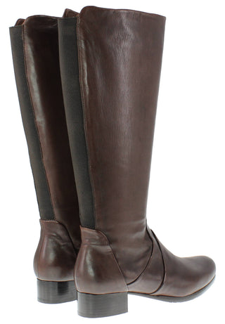 BRANKA - Damen Lederstiefel mit elastischem Wadeneinsatz