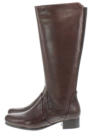 BRANKA - Damen Lederstiefel mit elastischem Wadeneinsatz