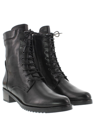 BIONDA - Damen Schnürstiefelette aus Leder mit gepolstertem Schaftrand