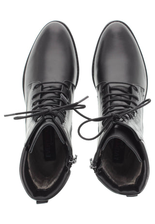 BIONDA - Damen Schnürstiefelette aus Leder mit gepolstertem Schaftrand