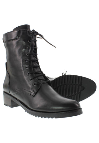 BIONDA - Damen Schnürstiefelette aus Leder mit gepolstertem Schaftrand
