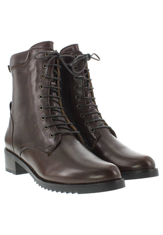BIONDA - Damen Schnürstiefelette aus Leder mit gepolstertem Schaftrand