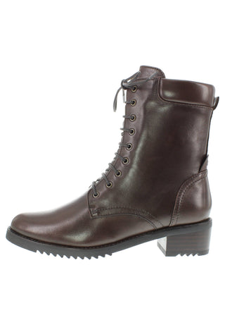 BIONDA - Damen Schnürstiefelette aus Leder mit gepolstertem Schaftrand