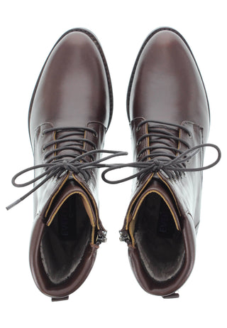 BIONDA - Damen Schnürstiefelette aus Leder mit gepolstertem Schaftrand