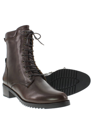 BIONDA - Damen Schnürstiefelette aus Leder mit gepolstertem Schaftrand
