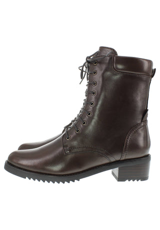BIONDA - Damen Schnürstiefelette aus Leder mit gepolstertem Schaftrand