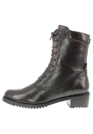 BIONDA - Damen Schnürstiefelette aus Leder mit gepolstertem Schaftrand
