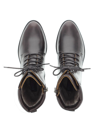 BIONDA - Damen Schnürstiefelette aus Leder mit gepolstertem Schaftrand