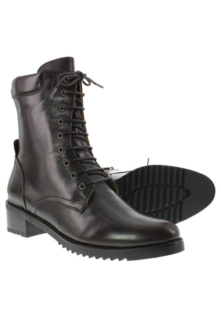 BIONDA - Damen Schnürstiefelette aus Leder mit gepolstertem Schaftrand