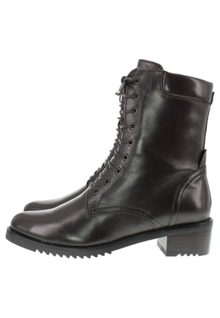 BIONDA - Damen Schnürstiefelette aus Leder mit gepolstertem Schaftrand