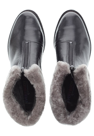 NICOMO - Stiefelette mit Umschlag und Futter aus echt Lammfell