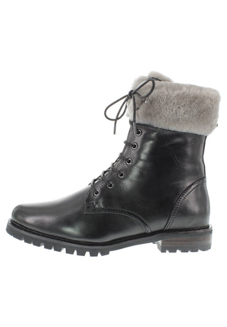 NICOLOTTA - Luxuriöser Winterstiefel aus Leder mit echtem Lammfell