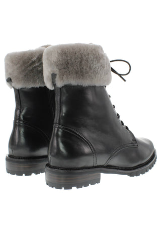 NICOLOTTA - Luxuriöser Winterstiefel aus Leder mit echtem Lammfell