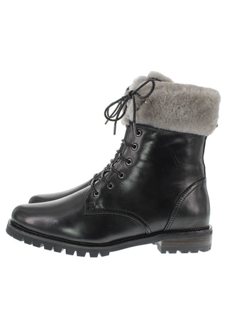 NICOLOTTA - Luxuriöser Winterstiefel aus Leder mit echtem Lammfell