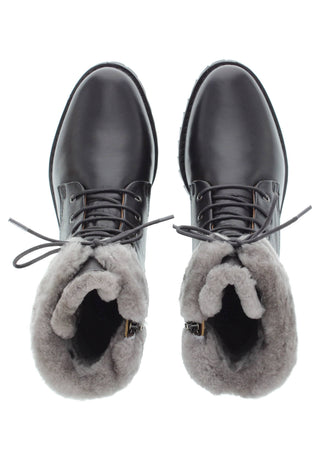 NICOLOTTA - Luxuriöser Winterstiefel aus Leder mit echtem Lammfell