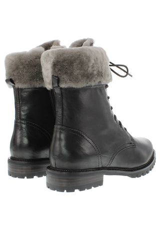 NICOLOTTA - Luxuriöser Winterstiefel aus Leder mit echtem Lammfell