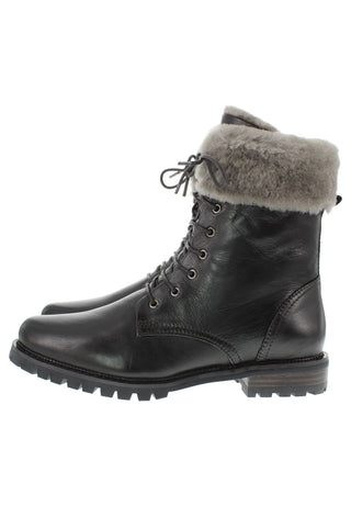 NICOLOTTA - Luxuriöser Winterstiefel aus Leder mit echtem Lammfell