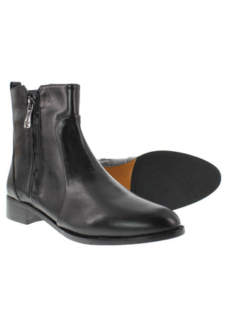 GIASELDA - Puristische Lederstiefelette mit markantem Zierreißverschluss