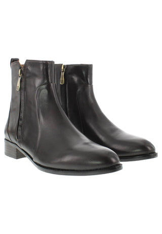 GIASELDA - Puristische Lederstiefelette mit markantem Zierreißverschluss