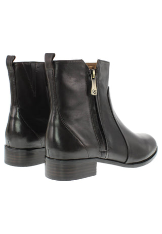 GIASELDA - Puristische Lederstiefelette mit markantem Zierreißverschluss