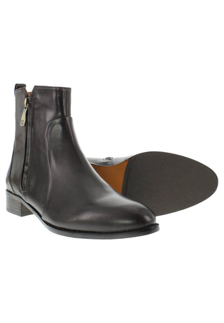GIASELDA - Puristische Lederstiefelette mit markantem Zierreißverschluss
