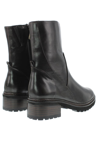GEMA - Moderne Lederstiefelette mit leichtem Plateau und markanter Rahmenoptik