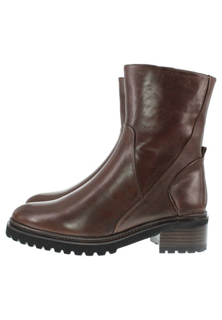 GEMA - Moderne Lederstiefelette mit leichtem Plateau und markanter Rahmenoptik